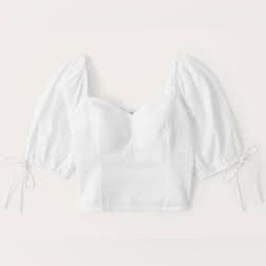 Abercrombie and fitch tie sleeve corset top size small eyelet white